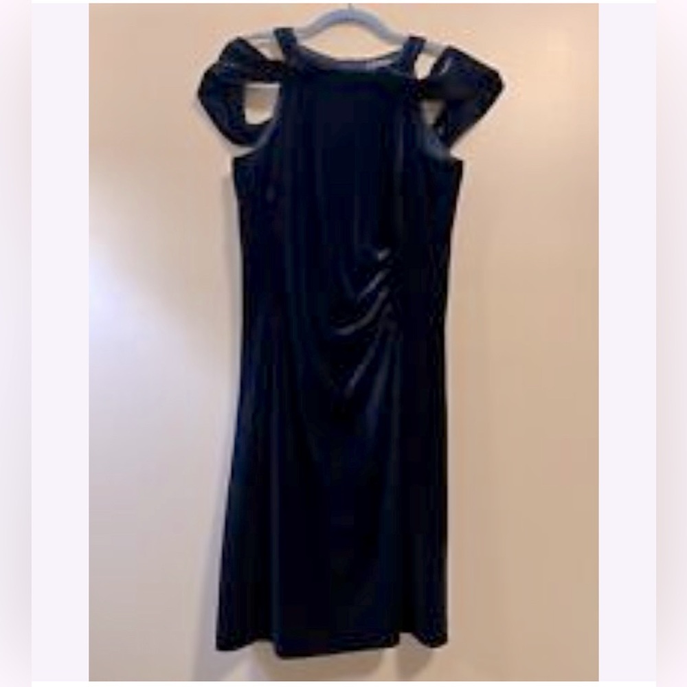 LAUREN dress short sleeve for women size 12/P  color blue like new - Picture 3 of 9